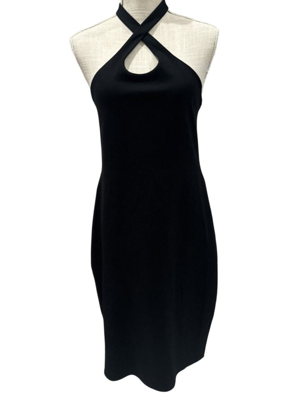 Topshop Womens Black Crisscross Halter Dress Size 12